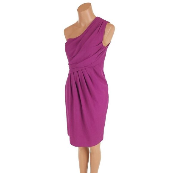 Moschino Cheap And Chic One Shoulder Midi Dress Size 42 US 8 Purple $349 - Picture 4 of 11